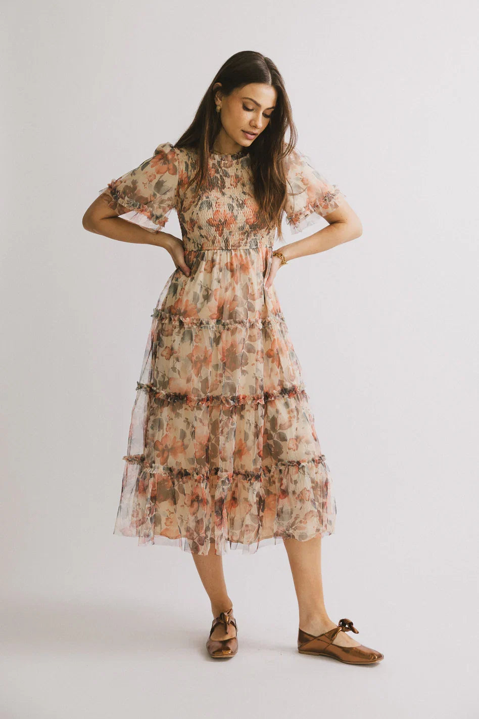 Janette Floral Midi Dress FINAL SALE
