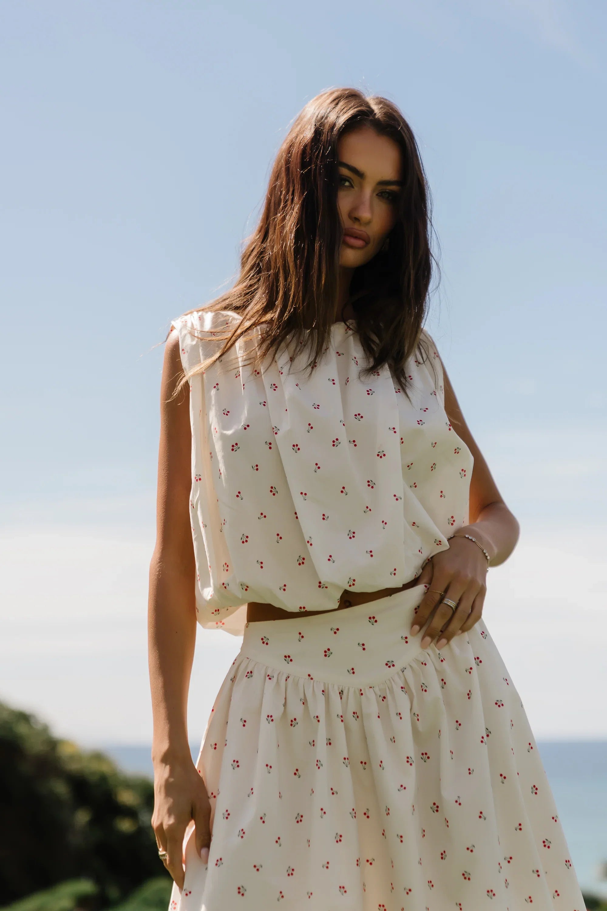 Tyla Cherry Sleeveless Blouse