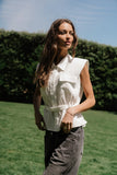 Karlie Button Up Blouse in White