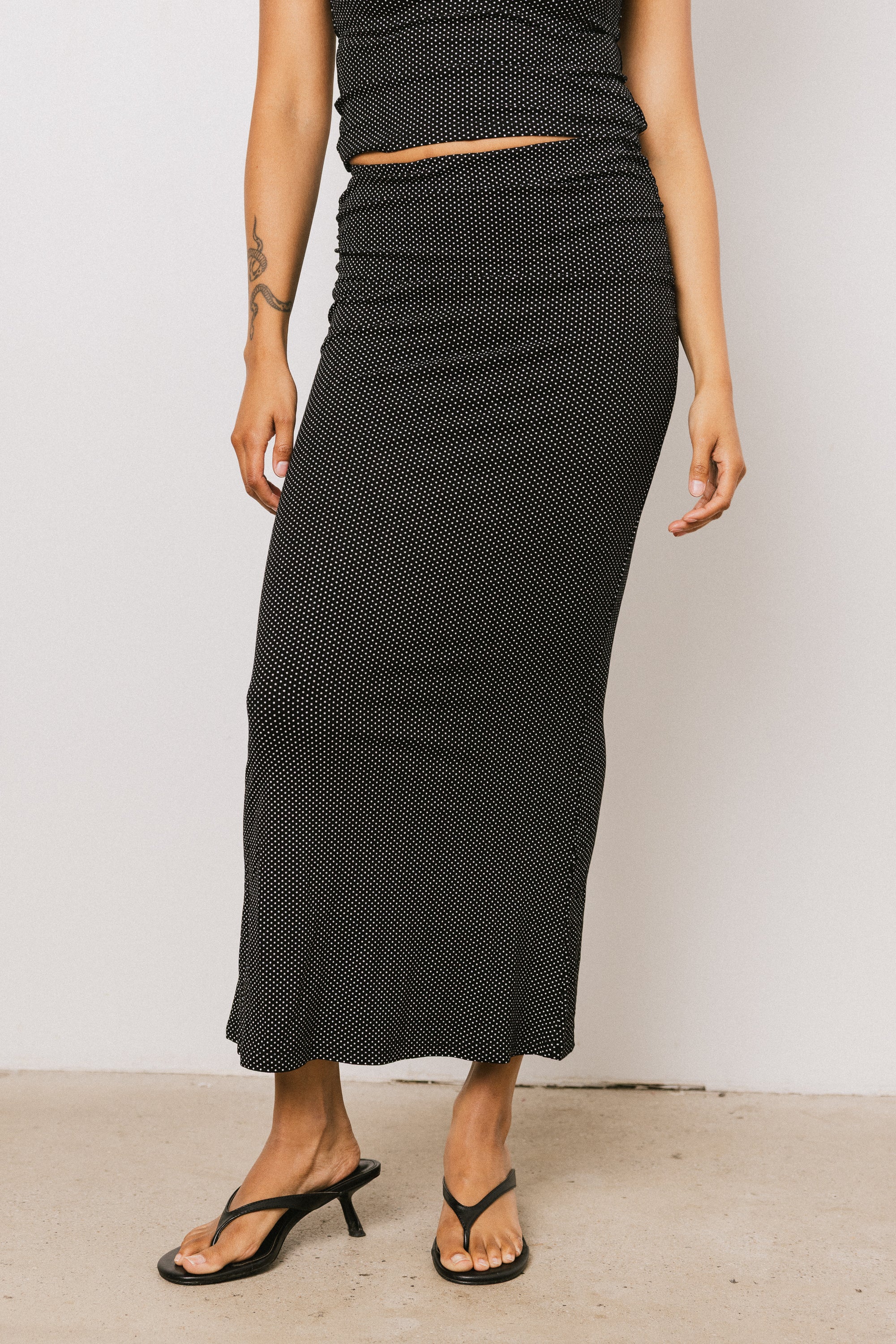 Norah Polka Dot Maxi Skirt in Black FINAL SALE