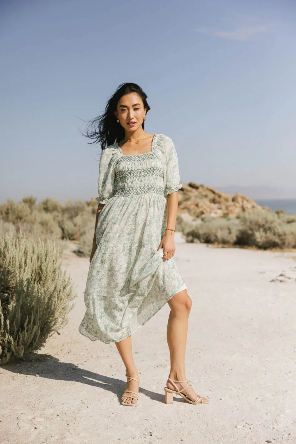 Nadia Smocked Midi Dress FINAL SALE