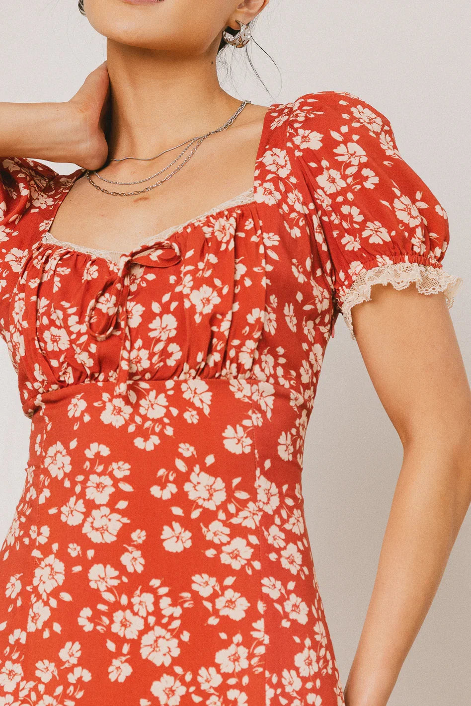 Camden Floral Maxi Dress in Rust