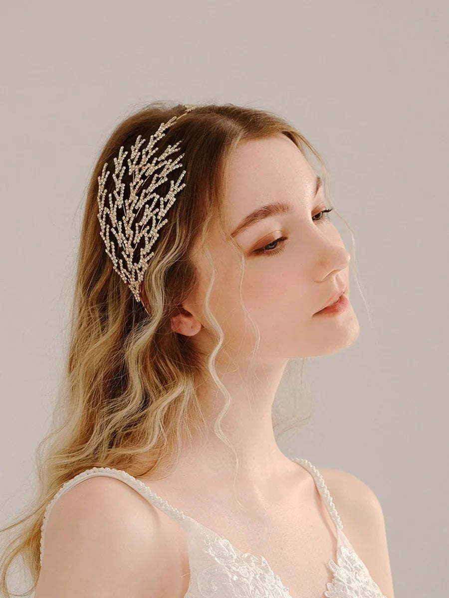 Metal Super Shiny Rhinestone Wide Headband Hair Accessories