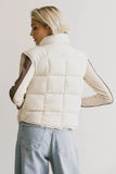 Bellese Quilted Puffer Vest in Bone FINAL SALE