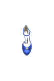 Satin Pointed Toe Strap Buckle Stiletto Heels With Rhinestone