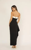 Amanda Black White Strapless Maxi Dress