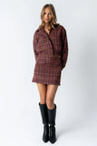 Finley Tweed Mini Skirt in Red