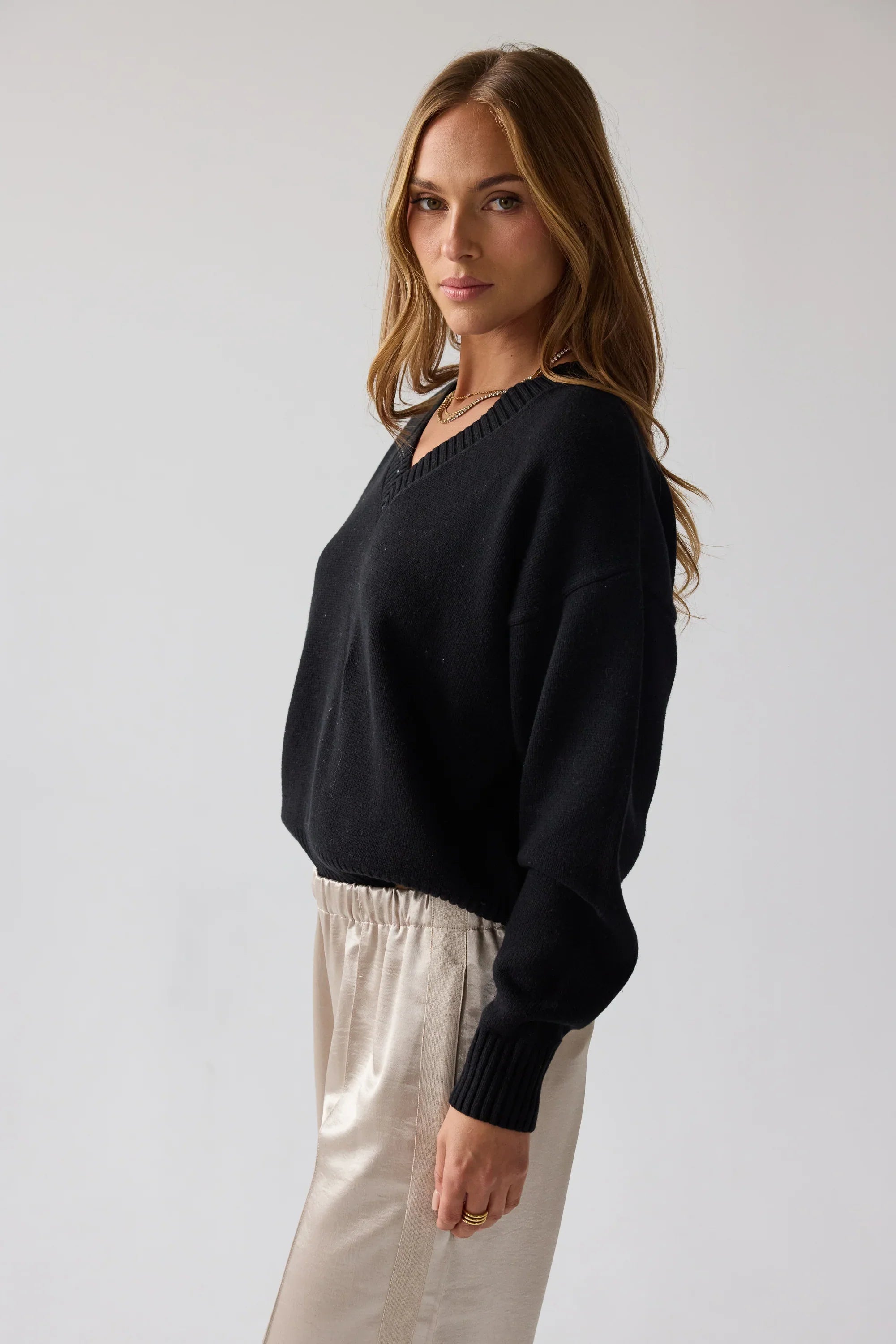 Adella Knit Sweater in Black FINAL SALE