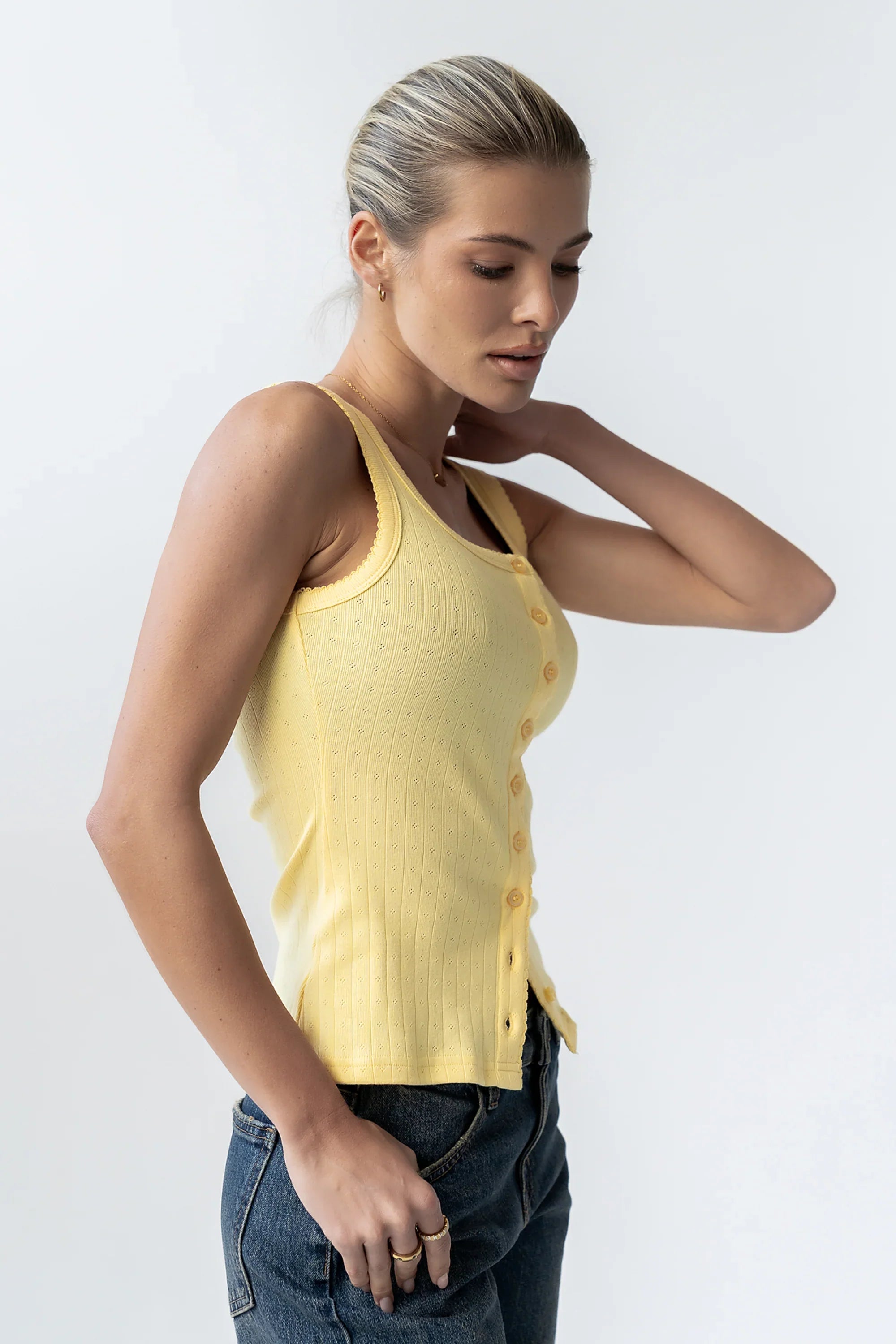 Apollo Knit Tank Top in Yellow