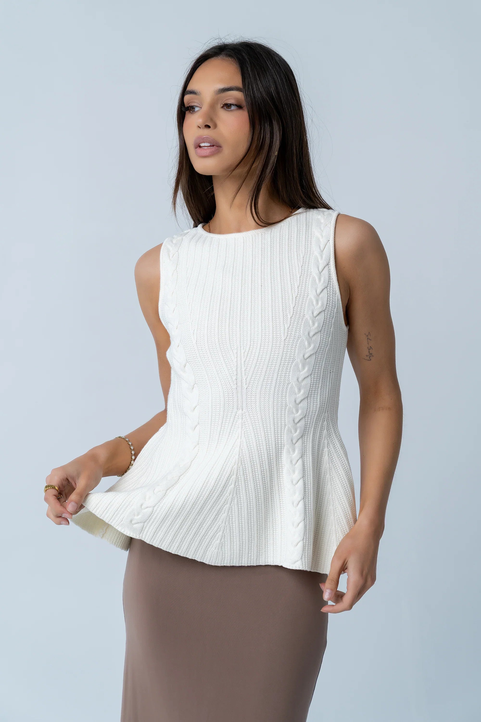 Nona Cable Knit Tank Top
