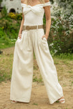 Hallie Wide Leg Pants in Oatmeal FINAL SALE