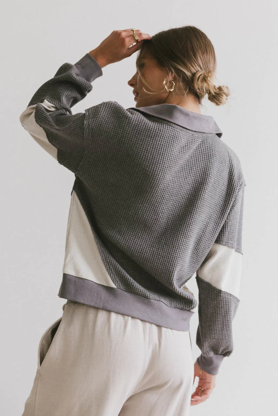 Harbor Knit Quarter Zip in Charcoal FINAL SALE