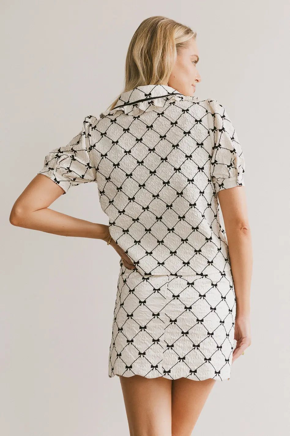 Maia Bow Collared Top FINAL SALE