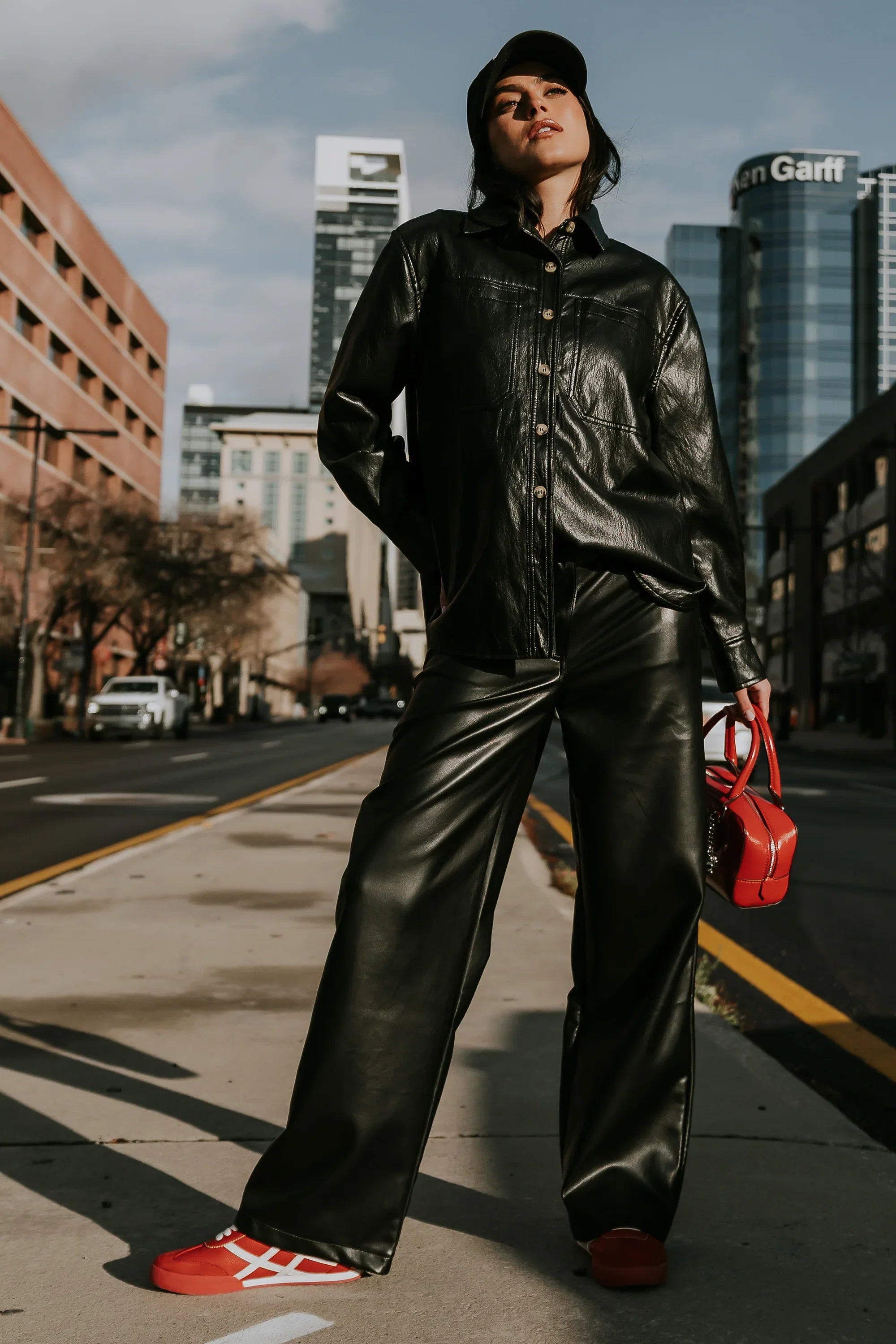 Bruno Vegan Leather Shacket FINAL SALE