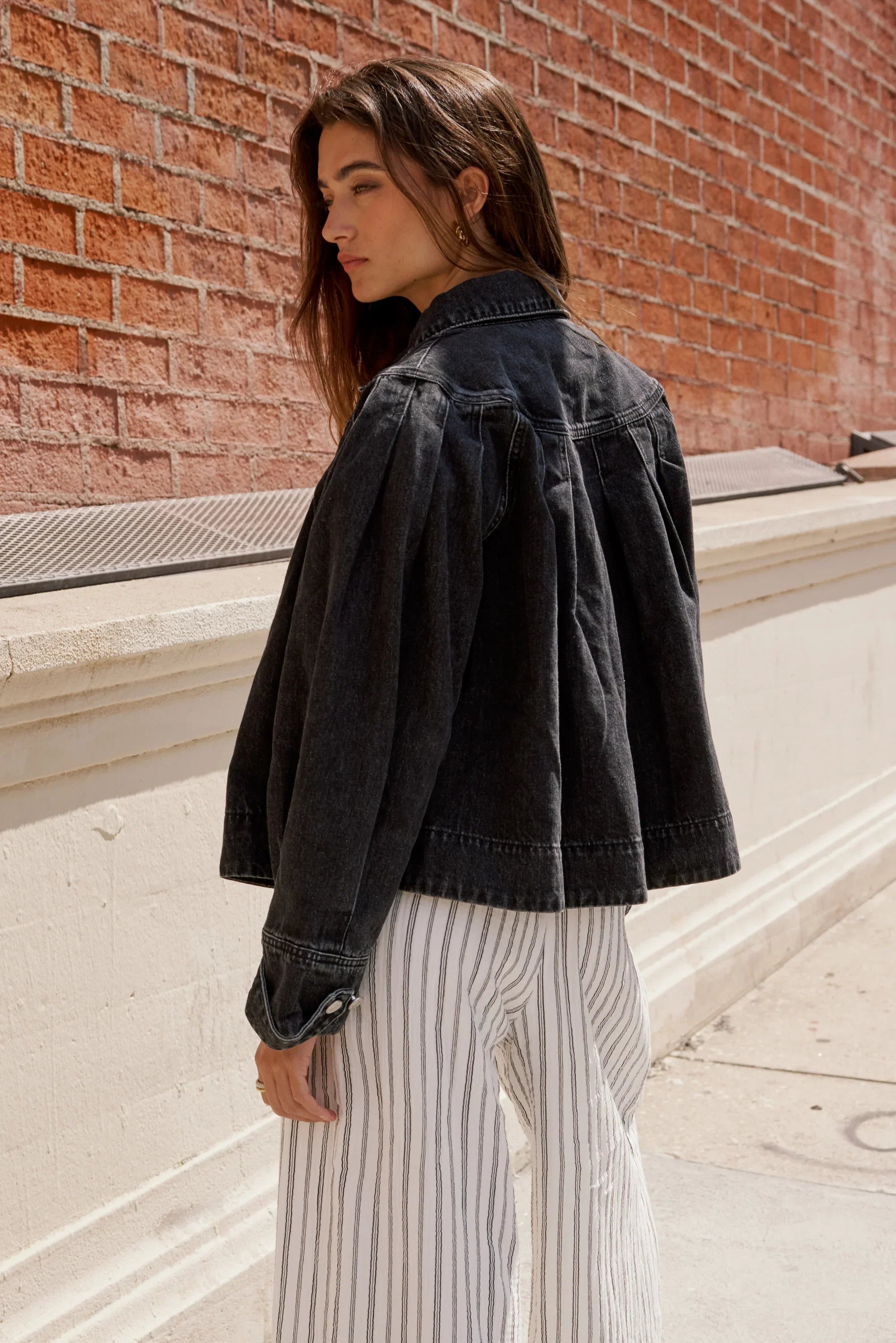 Lennon Denim Jacket in Washed Black FINAL SALE