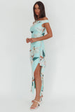 Amalfi Maxi Dress Mint Floral Print Dress