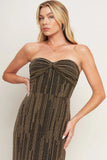 SACRED PROMISES METALLIC MAXI DRESS
