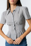 Mary Sheer Blouse in Grey