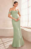 Faye Gown Chiffon Off the Shoulder Fitted Dress