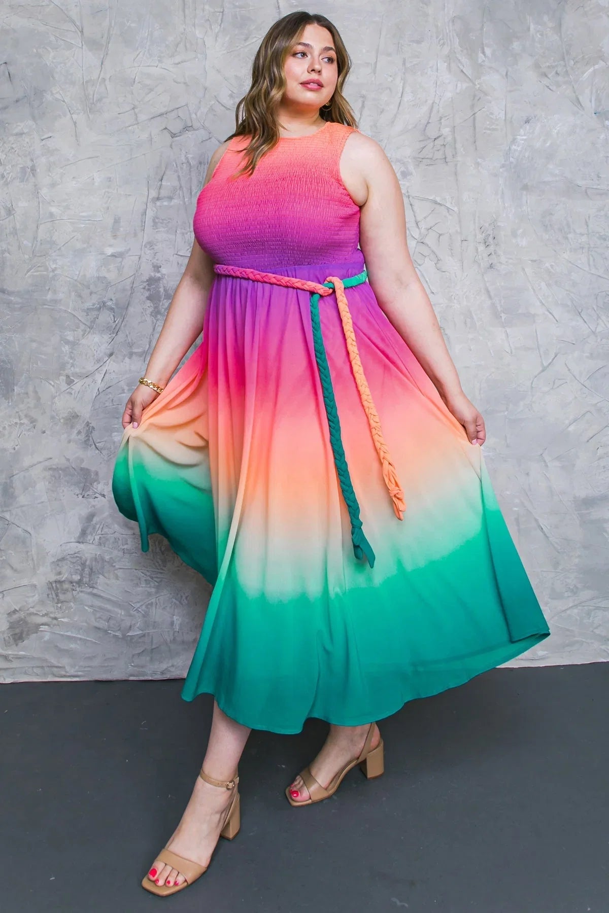 CATER TO YOU MULTI COLOR MIDI DRESS