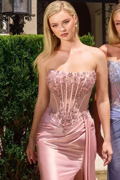 Anne Gown Crystal Bodice With Straight Neckline
