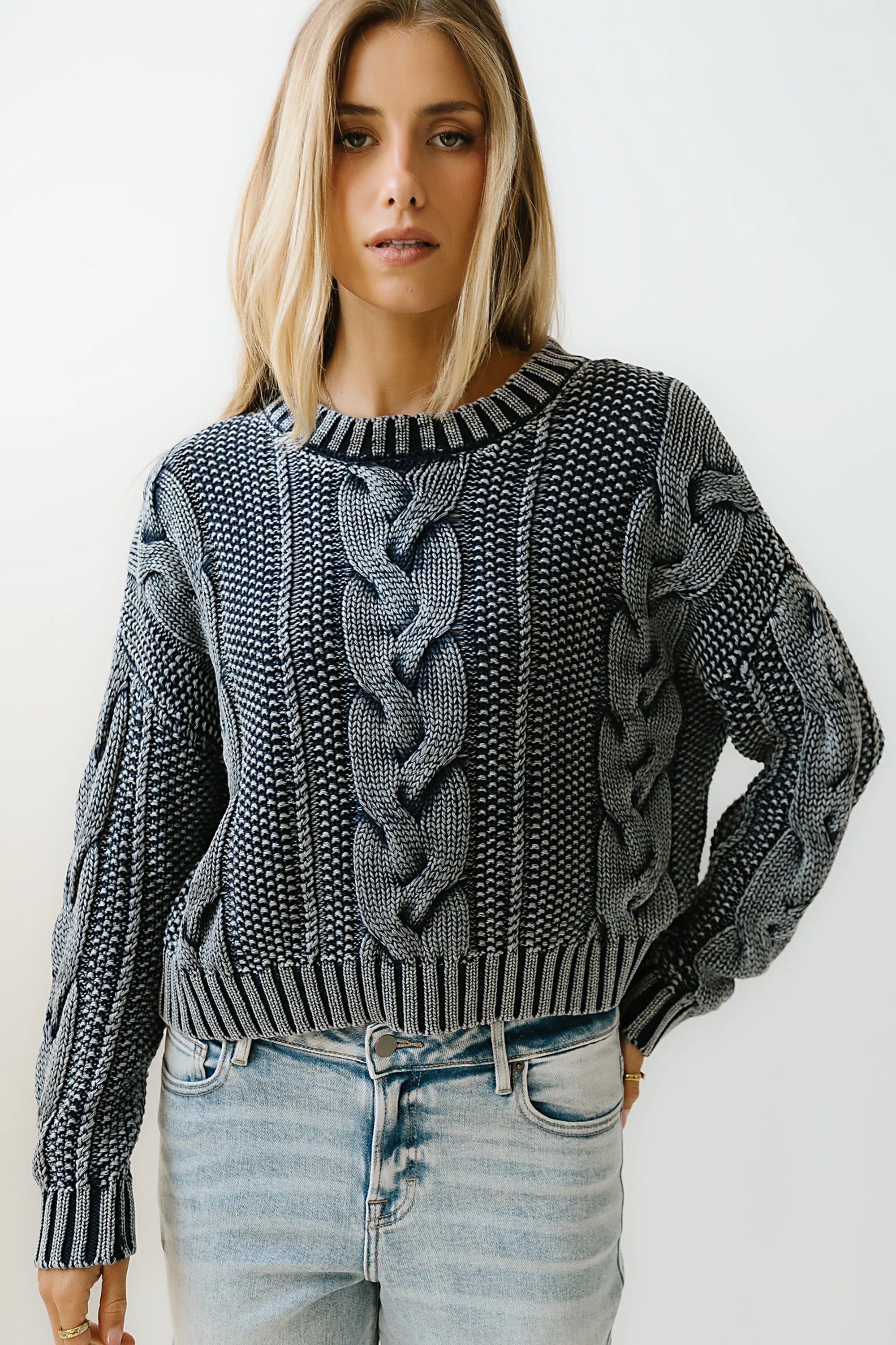 Josephine Knit Sweater in Navy FINAL SALE
