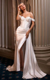 Hailee Gown Off White Lace Satin Fitted Gown