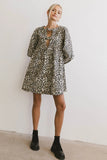 Tyler Peplum Mini Dress in Leopard FINAL SALE