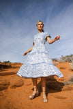 Alena Eyelet Lace Dress in Blue FINAL SALE