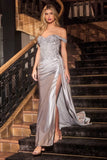 Hailee Gown Off The Shoulder Lace Satin Fitted Gown