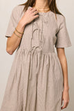 Narla Striped Midi Dress in Brown FINAL SALE