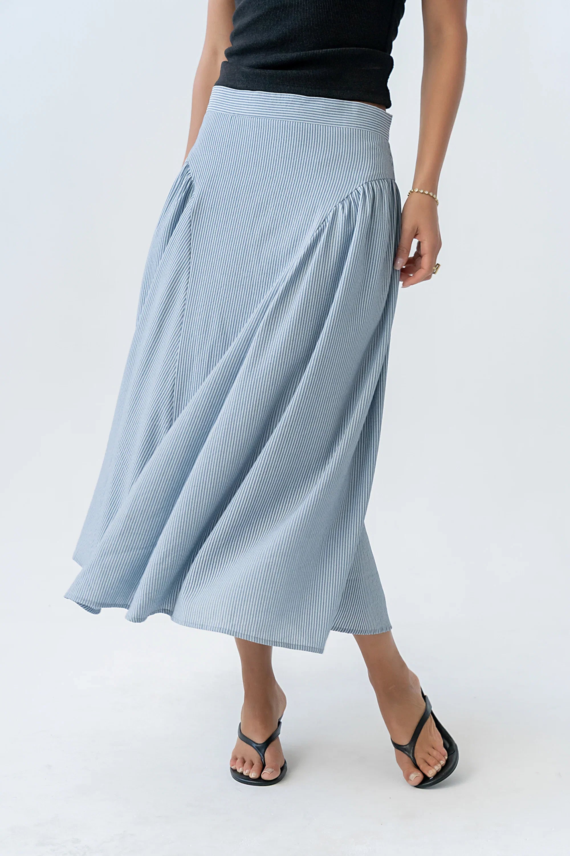 Laura Striped Midi Skirt