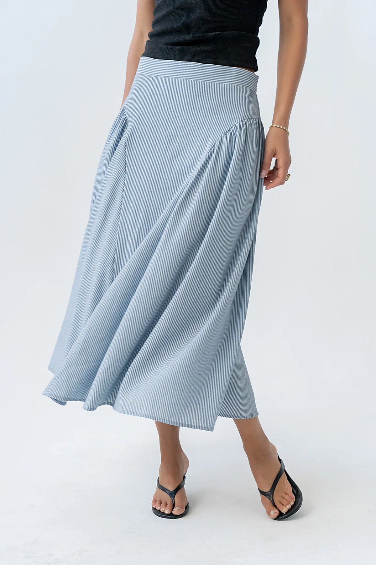 Laura Striped Midi Skirt