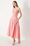 PINK HAZE TWILL MIDI DRESS