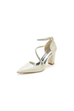 Ivory Chunky Heels with Silver Chain Detailing