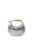 Womens Woven Dumpling Clutch Bag
