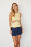 Lioness Cut Out Linen Tank Top