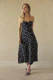 Jenae Linen Polka Dot Midi Dress