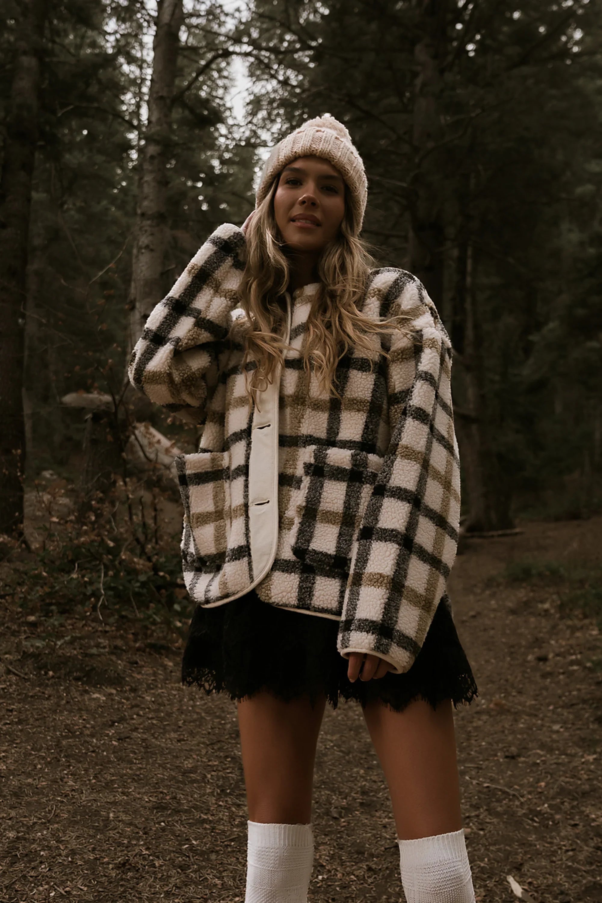 Jasper Gingham Sherpa Jacket FINAL SALE