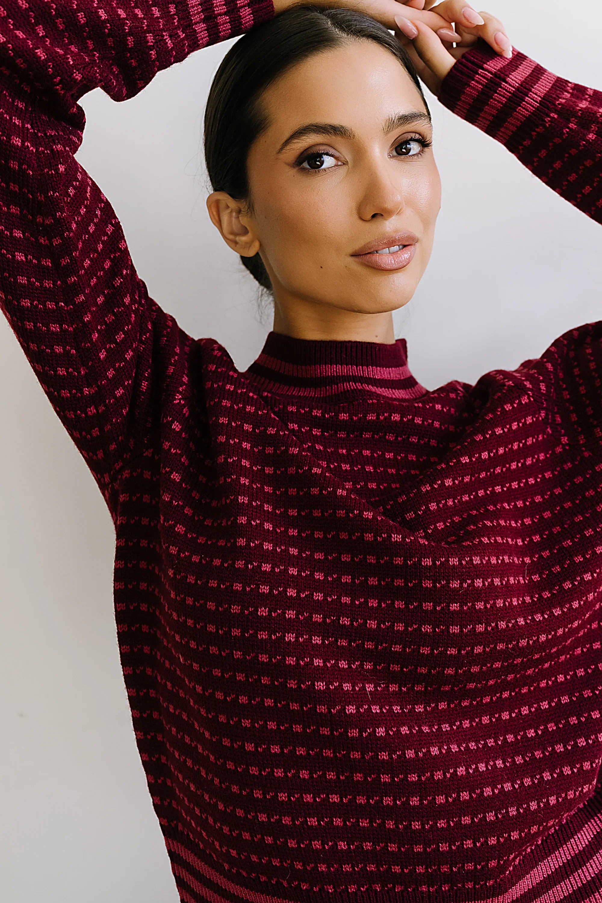 Monroe Knit Sweater in Burgundy FINAL SALE