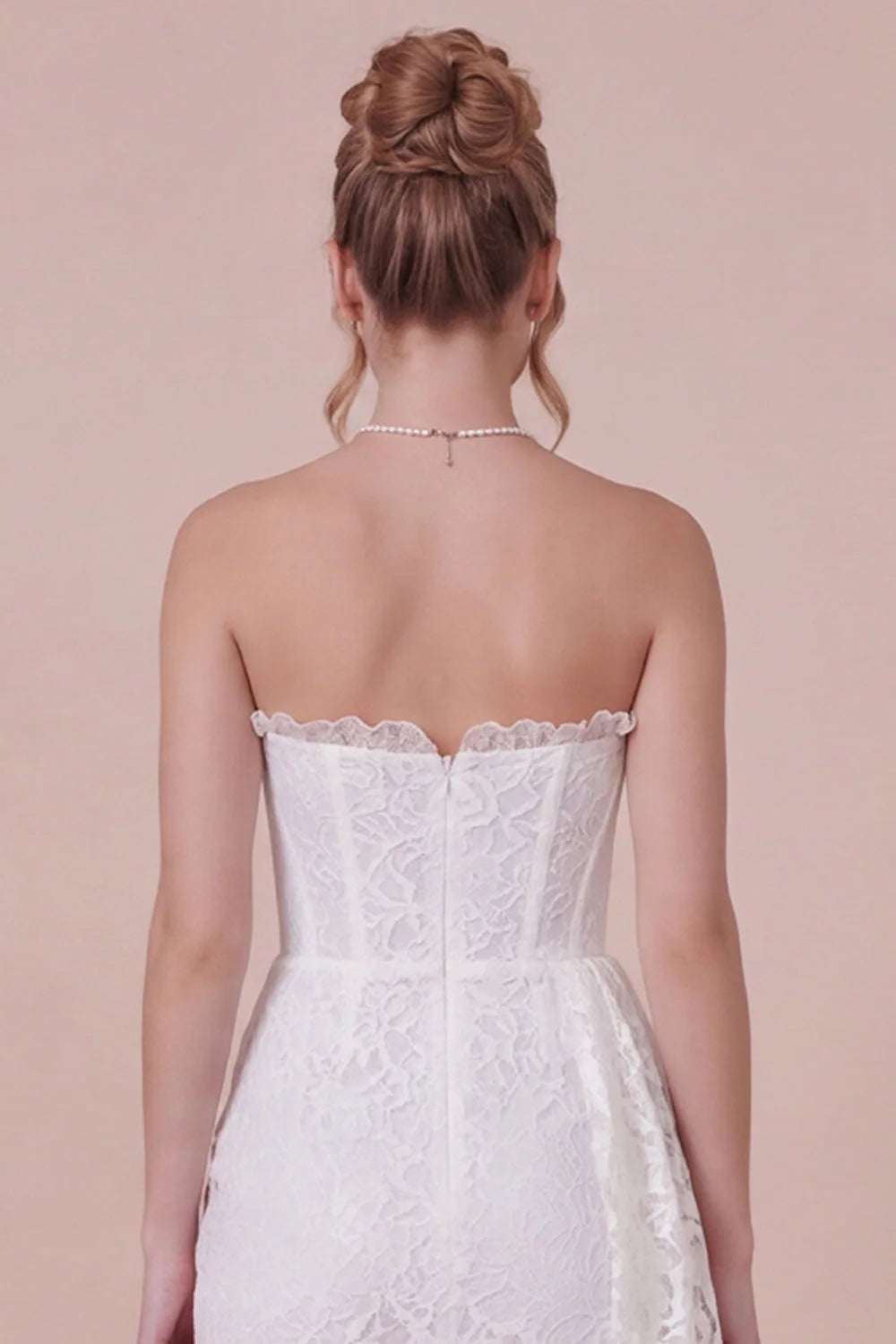 Lace White Bodycon Sweetheart Graduation Dress with Drape