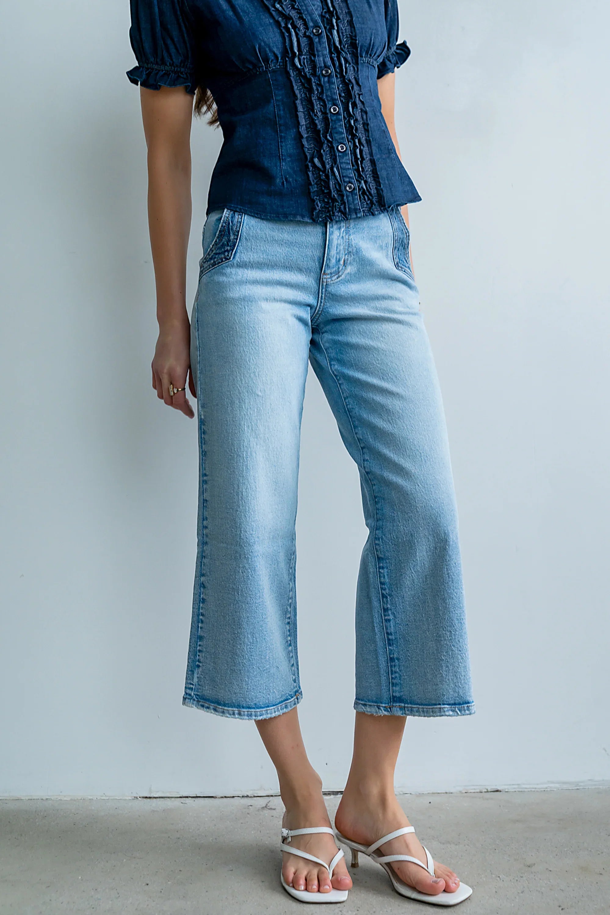 Corina Cropped Wide Leg Jeans