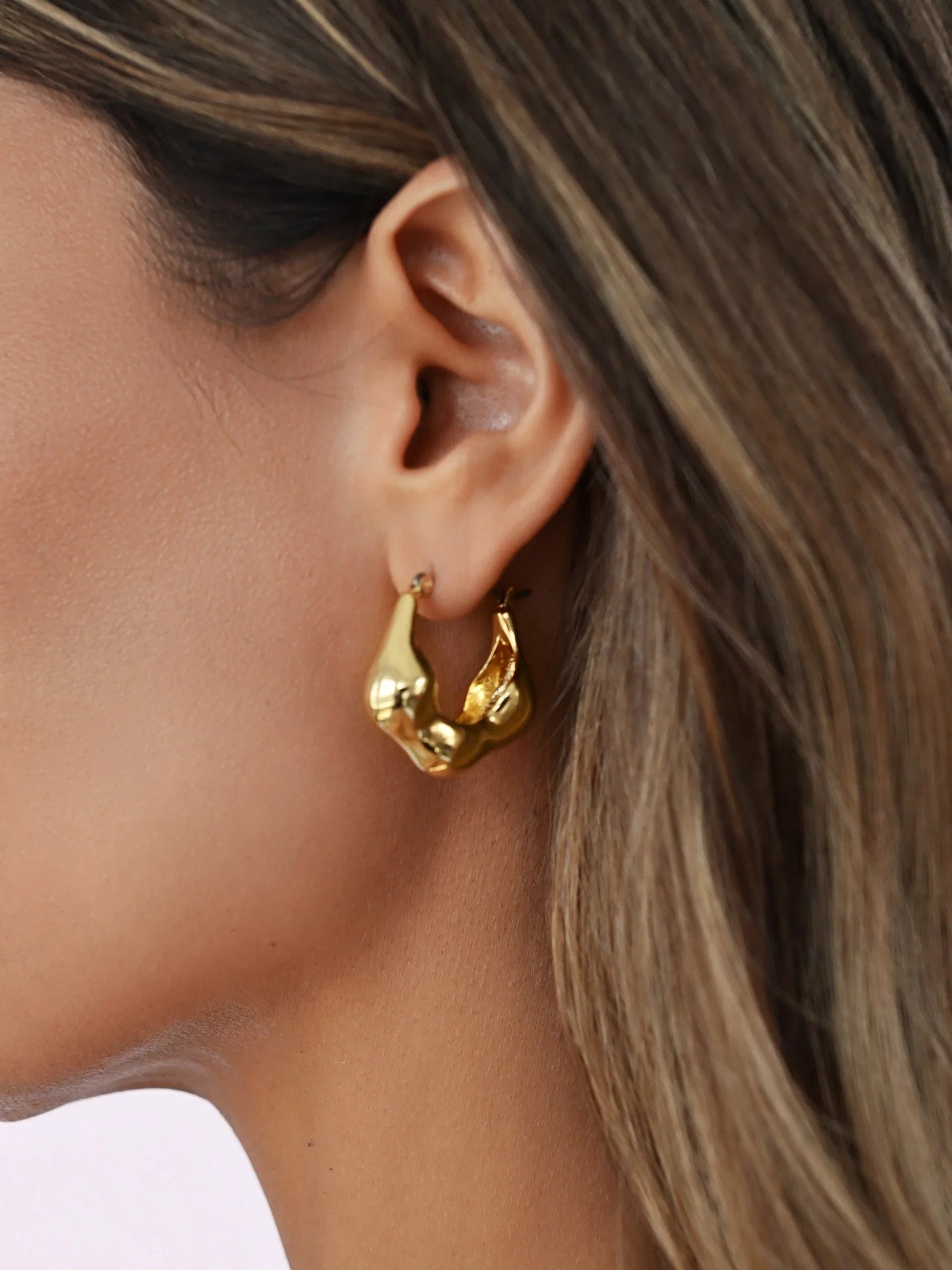 Molten Metal Hoop Earrings