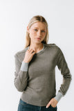 Rustin Contrast Sweater in Grey FINAL SALE