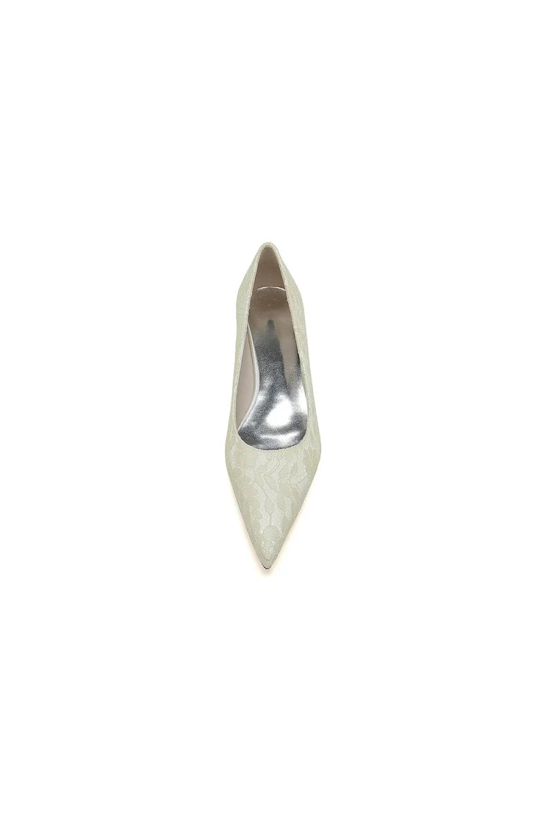 Simple Lace Pointed Toe Kitten Heels
