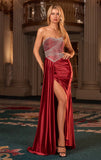 MYSTIQUE GOWN STRAPLESS BEADED BODICE EVENING DRESS