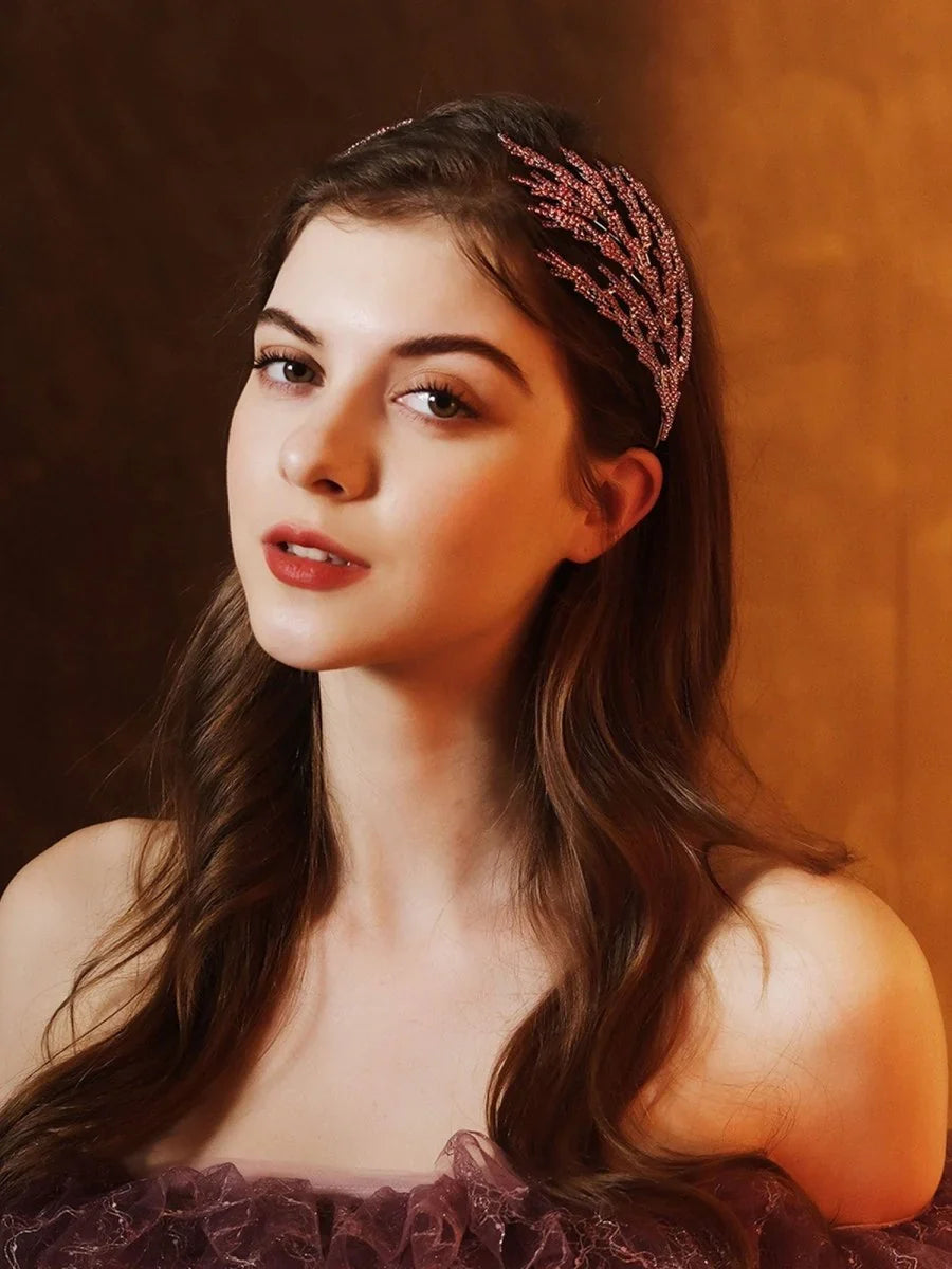 Metal Super Shiny Rhinestone Wide Headband Hair Accessories