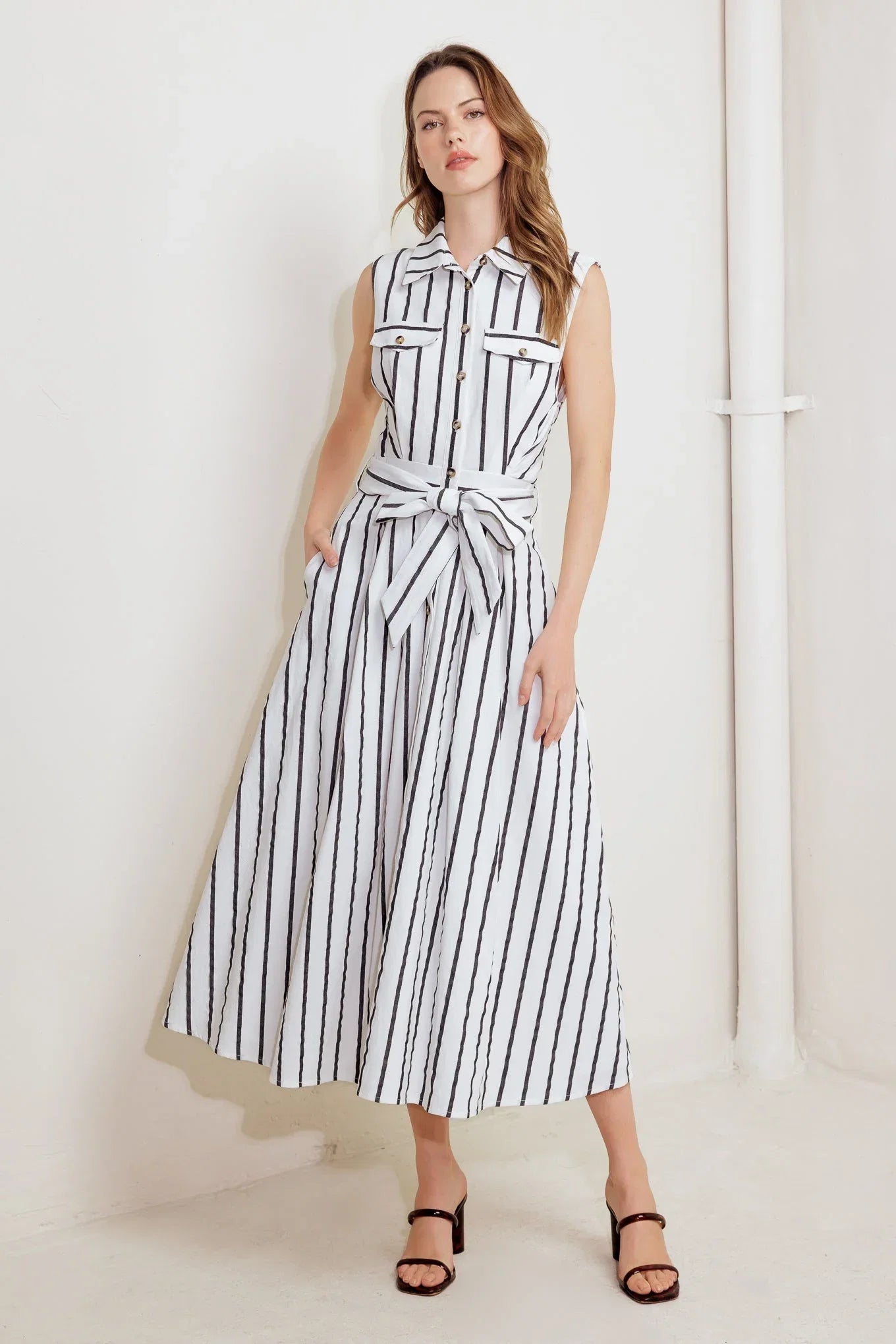 LEXINGTON STRIPE MIDI DRESS FINAL SALE