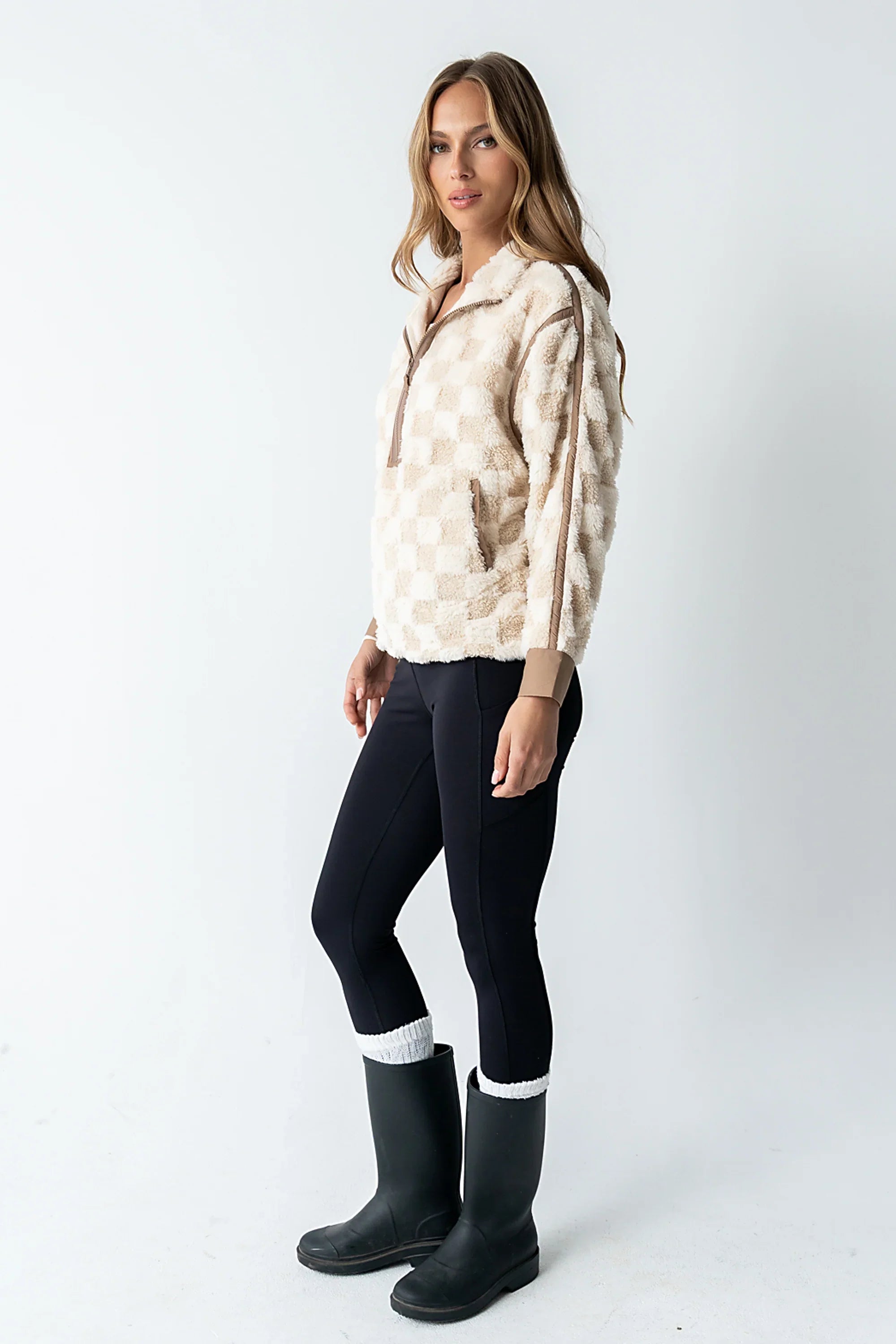 Sheri Checkered Half Zip FINAL SALE
