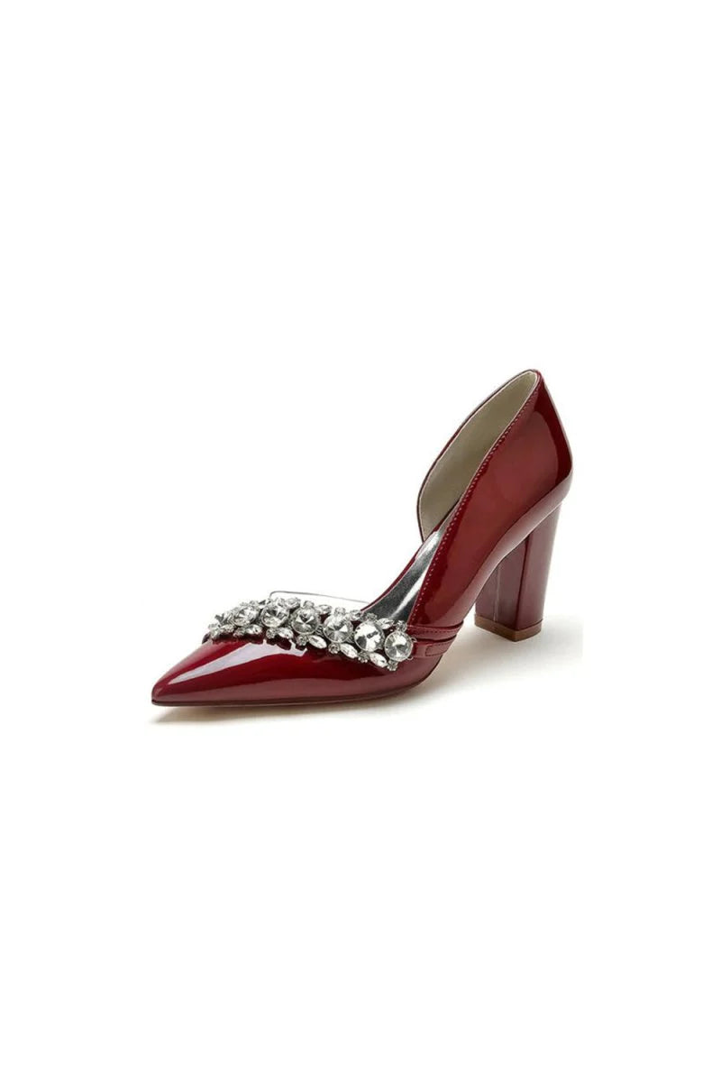 Black High Heels with Crystal Embellishments